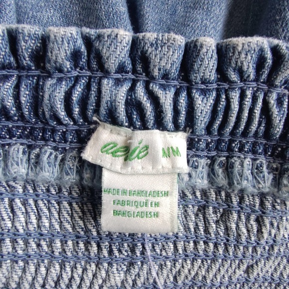 Aerie Frills N Thrills Denim Skirt Tiered Ruffles Size Medium American Eagle - Picture 5 of 10